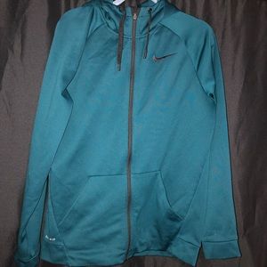 Teal Full Zip Dry-Fit Hoodie - M